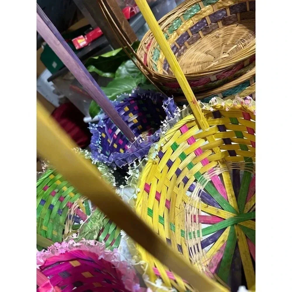 Lot of 6 Woven Easter Baskets